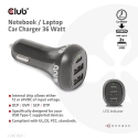 CLUB3D Notebook / Laptop Car Charger 36 Watt CLUB3D Notebook / Laptop Car Charger 36 Watt