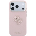Guess Grained & Big Resin Logo Case for iPhone 18 Pro Max / 17 Pro Max - Pink
