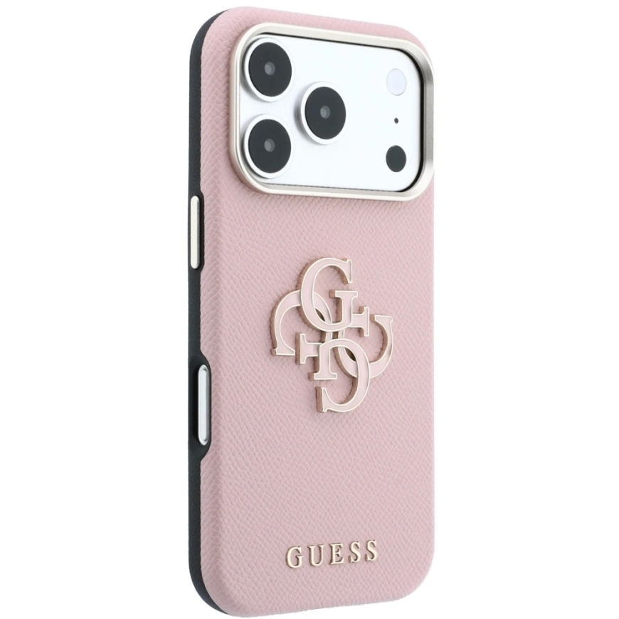 Чехол Guess Grained & Big Resin Logo для iPhone 18 Pro Max / 17 Pro Max - Розовый – 5