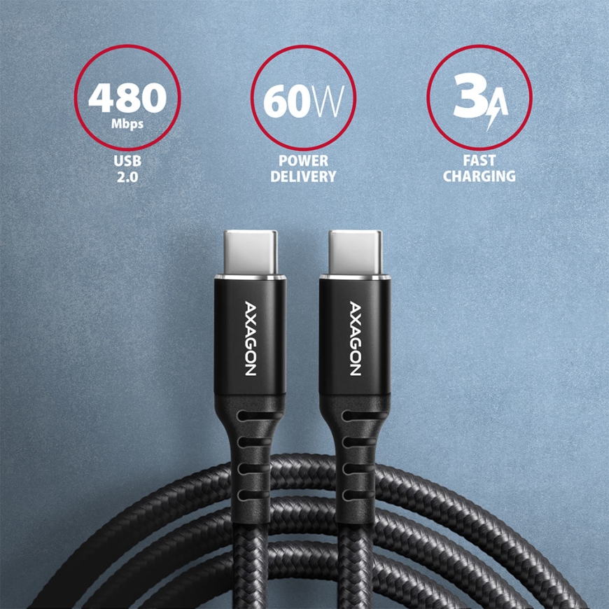 Axagon BUCM-CM30AB HQ USB-C USB-C cable 3 m – 2