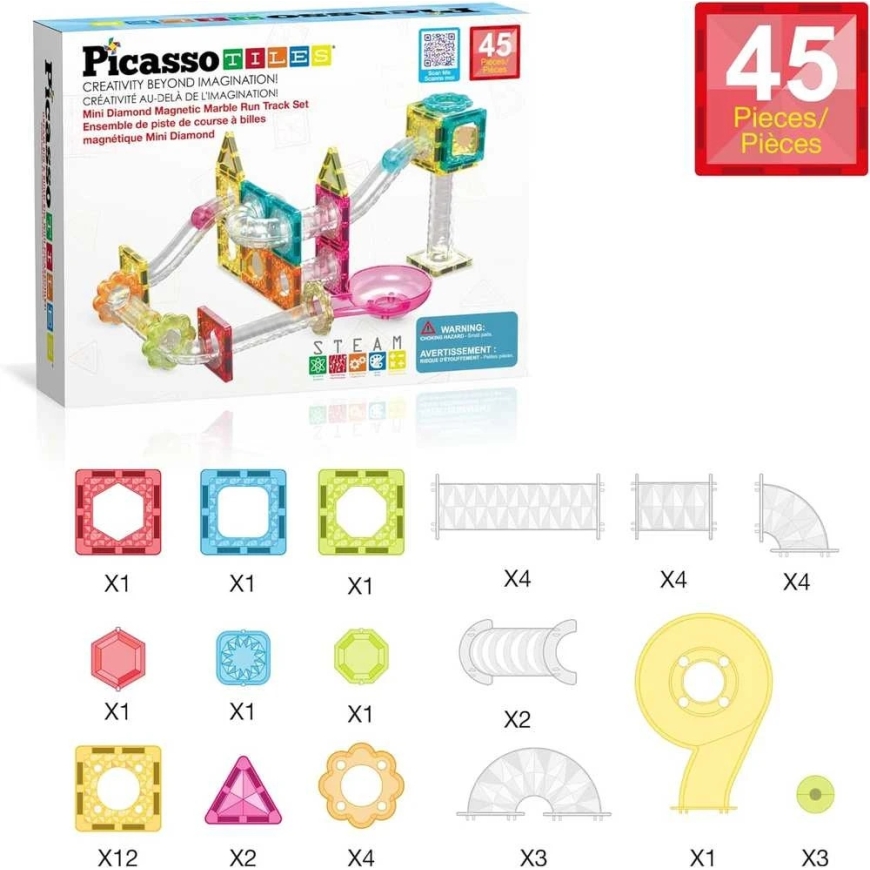 PICASSO TILES Magnetinis konstruktorius Marble Run 45 det., PTMG45 – 2