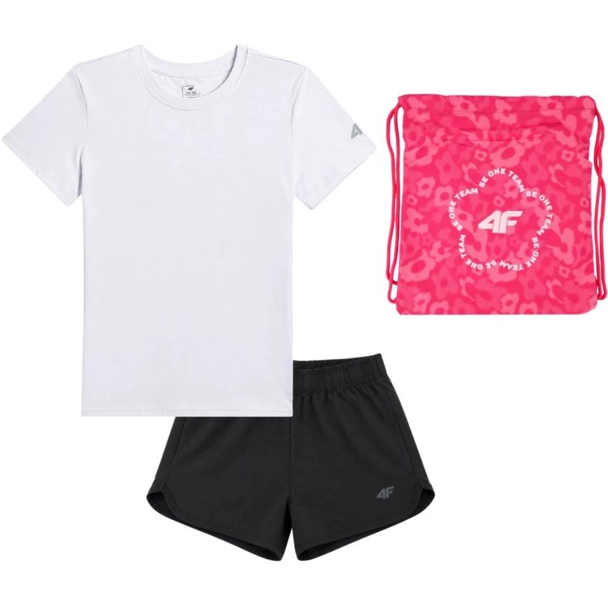Set for girl 4F F070 t-shirt, shorts, bag 4FJWSS26TAPSF070 90S (158-164 cm)