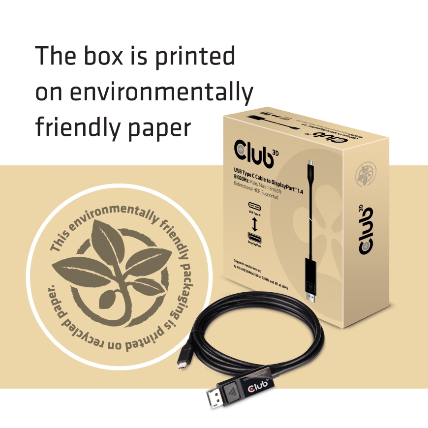 CLUB3D CAC-1557 vaizdo kabelio adapteris 1,8 m C tipo USB DisplayPort Juoda – 5