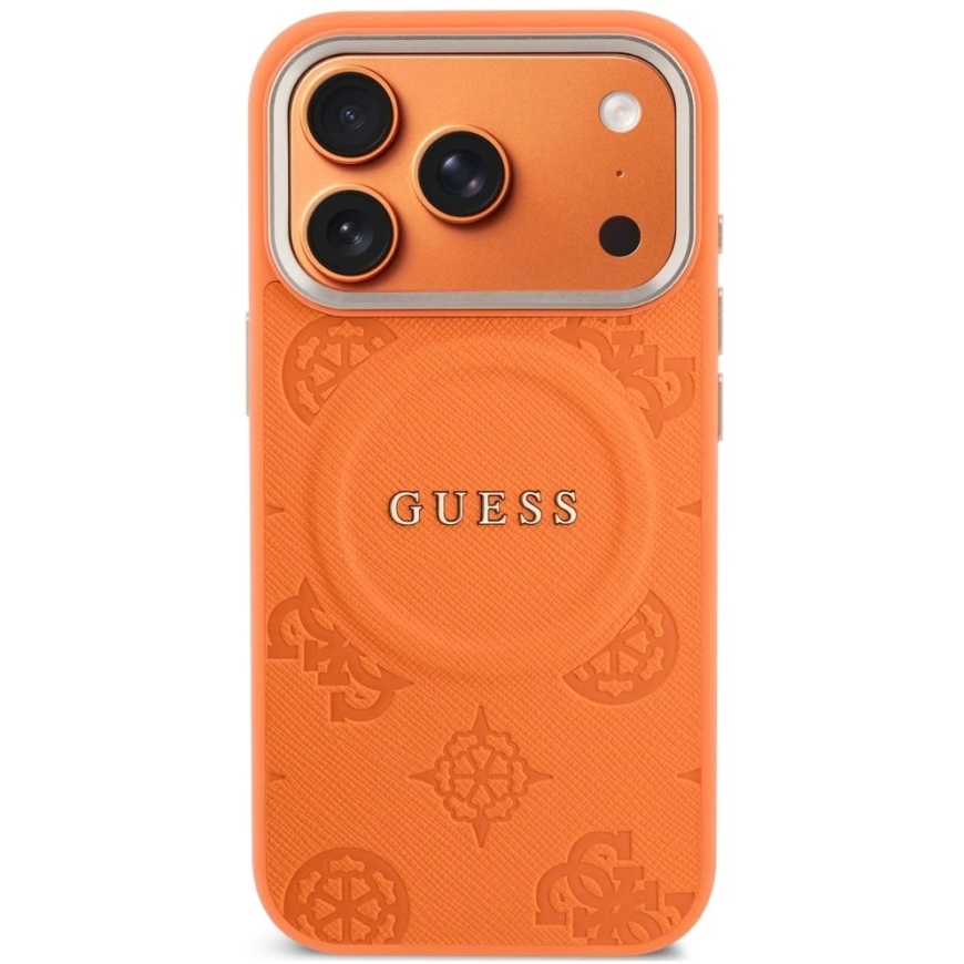 Guess Peony Hot Stamp MagSafe -kotelo iPhone 18 Pro Max / 17 Pro Max oranssi – 3