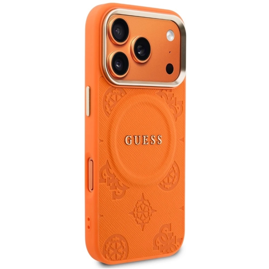 Guess Peony Hot Stamp MagSafe Case for iPhone 18 Pro Max / 17 Pro Max orange – 4