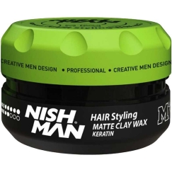 NISHMAN Matēta māla matu veidošanas vasks Keratin M2, 132 g