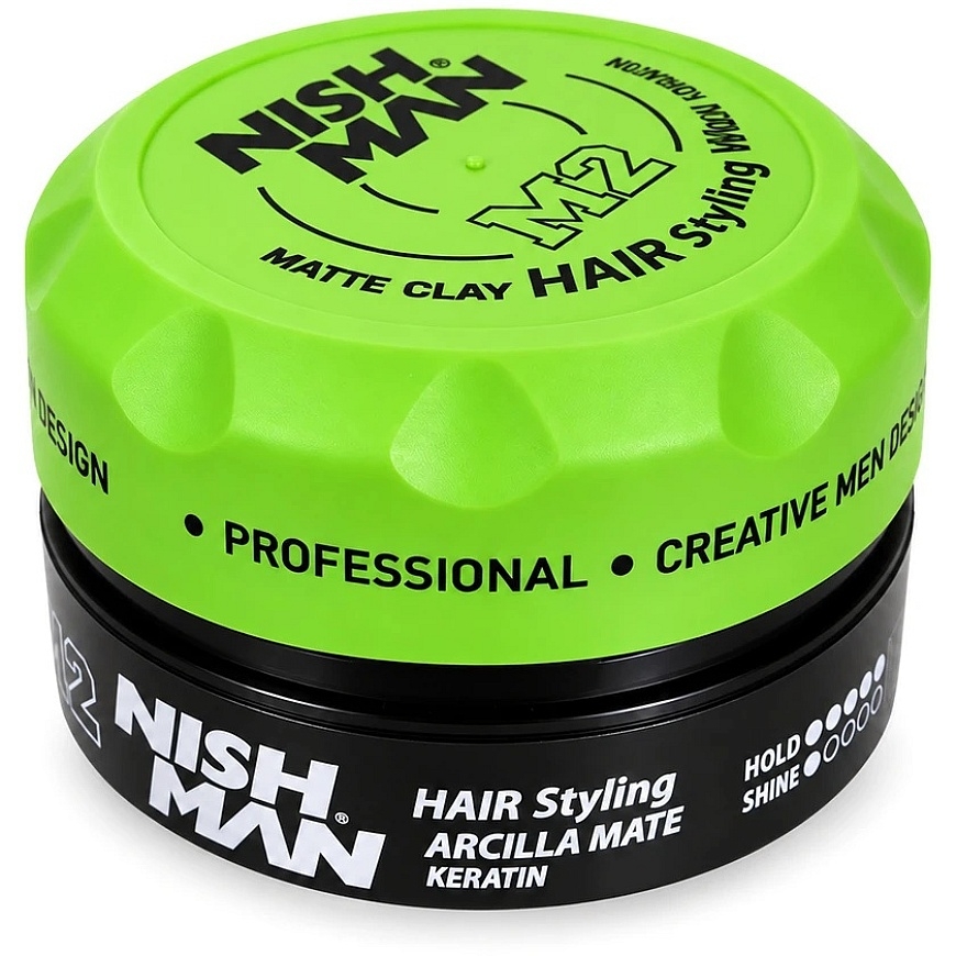 NISHMAN Matēta māla matu veidošanas vasks Keratin M2, 132 g – 3