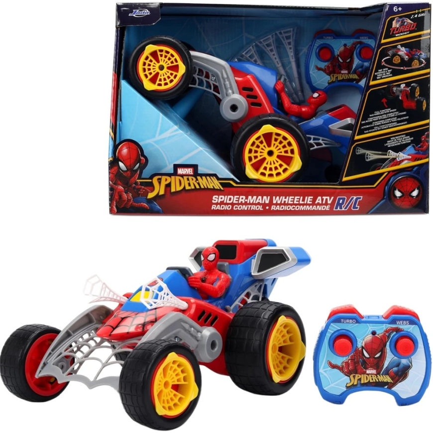 Jada Spider-Man kaugjuhitav sõiduk, millel on võrkpüssimisfunktsioon RC Web Shooting Buggy 1:20