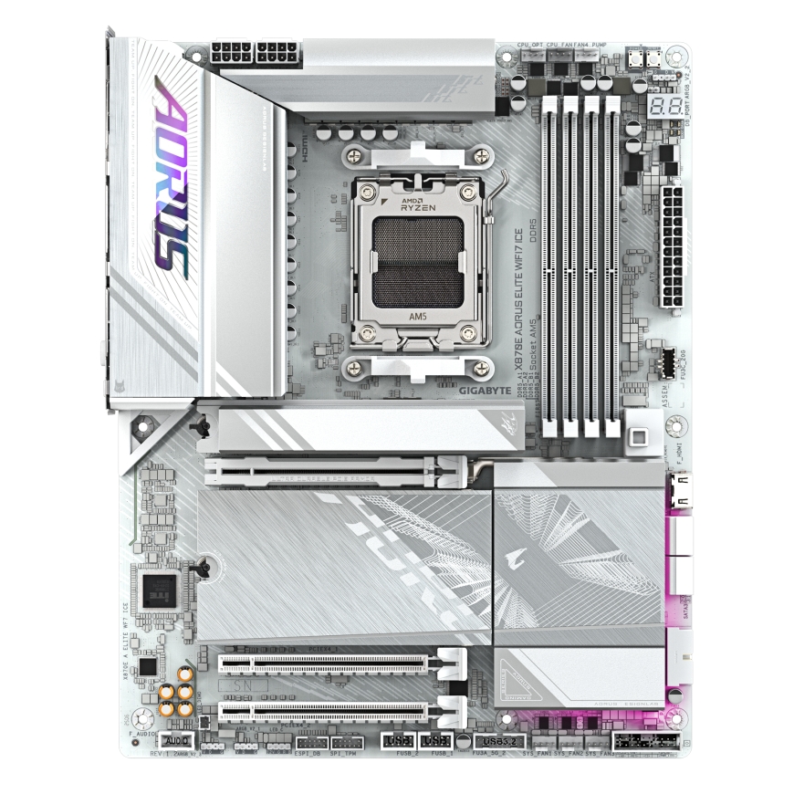 GIGABYTE X870E AORUS ELITE WIFI7 ICE AMD X870E AM5 pieslēgvieta ATX – 2