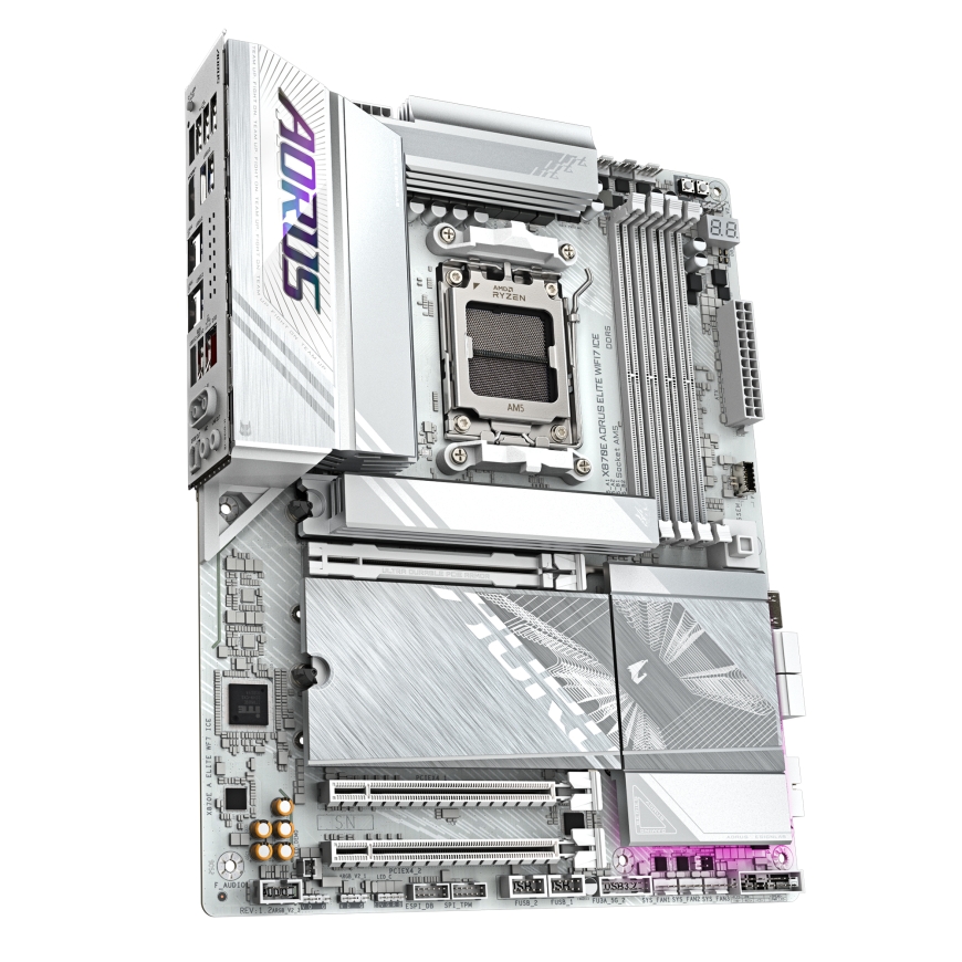 GIGABYTE X870E AORUS ELITE WIFI7 ICE AMD X870E AM5 pieslēgvieta ATX – 3