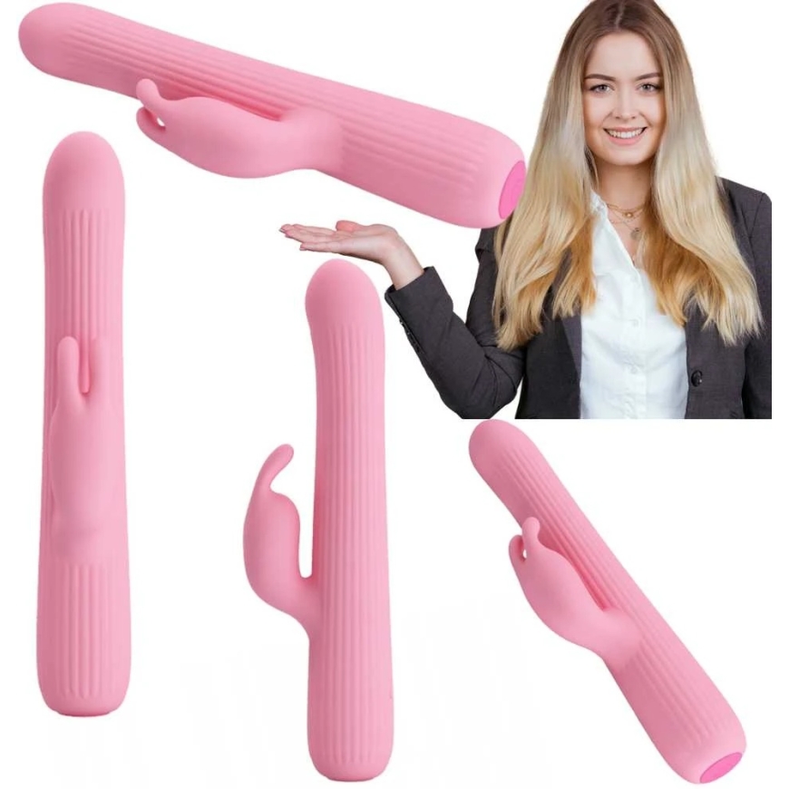 Pretty Love Rabbit vibrator with rotating massager, 18cm, 4 modes