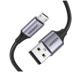 Ugreen UG-60146 USB-kaapeli USB 2.0 1 m Micro-USB A USB A 0,48 Gbit/s Musta, Harmaa