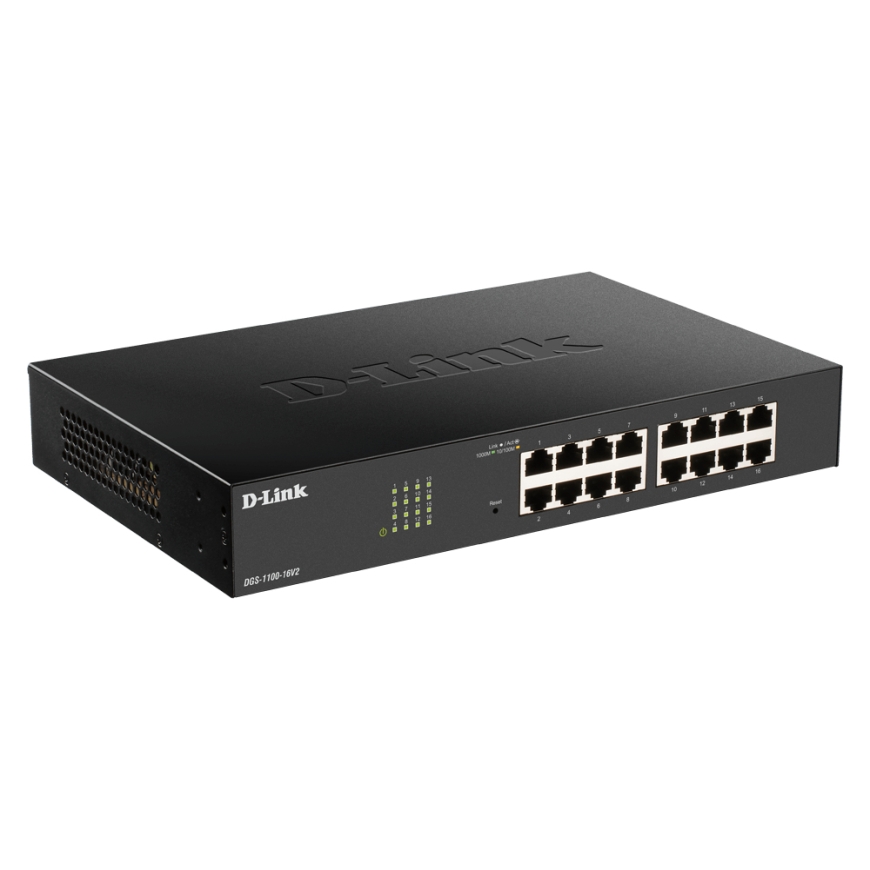 D-Link DGS-1100-16V2 verkkokytkin Hallittu L2 Gigabit Ethernet (10/100/1000) Musta – 2