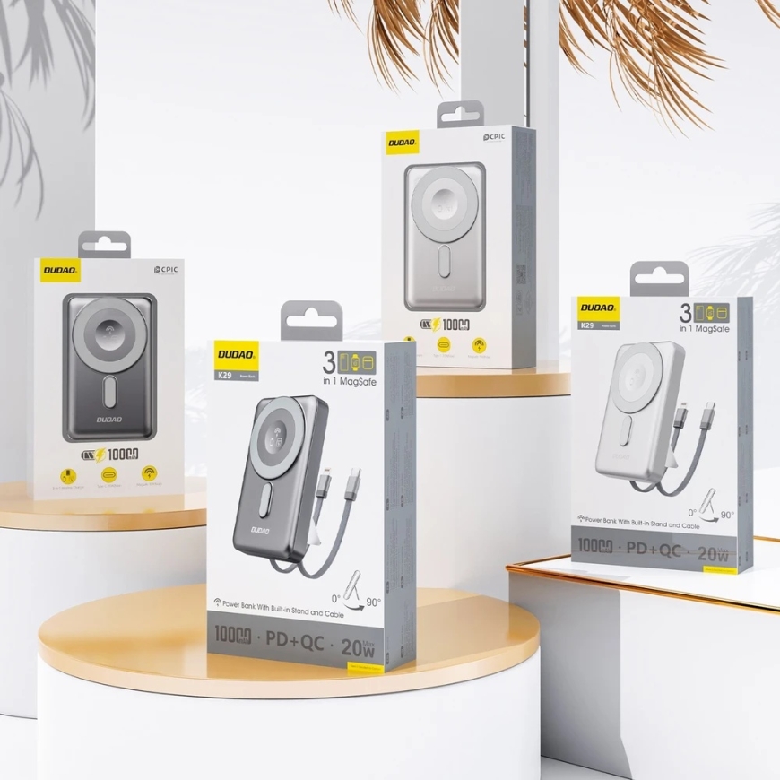 Dudao K29 MagSafe ārējā baterija 20W 10000mAh pelēka – 2