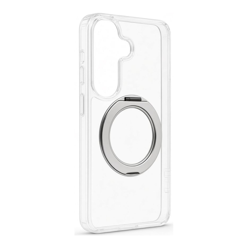 Чехол Samsung Galaxy S26 Hybrid с MagSafe, PC+TPU, 360 градусов, металлическая подставка, прозрачный