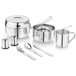 King Hoff Travel Set, 9 Pieces, Stainless Steel, kinghoff, kh-2060