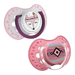LOVI dynamic silicone pacifier INDIAN SUMMER, 6-18 months, 2 pcs, 22/857girl