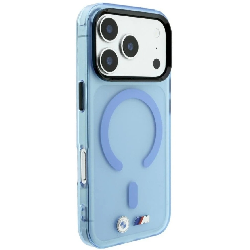 BMW M IML Frosted Metal Logo & Trims MagSafe Case for iPhone 17 Pro / 18 Pro – Blue – 5