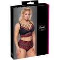 Cottelli Curves Bra and Briefs juodas/red 3XL Cottelli Curves Bra and Briefs juodas/red 3XL