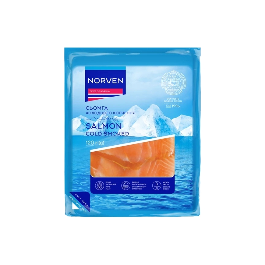 Külmsuitsutatud viilutatud atlandi lõhefilee NORVEN, 120 g – 3