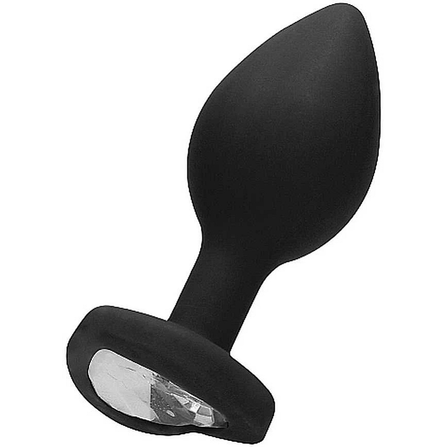 Ouch By Shots Diamond Heart Butt Plug - Regular - Black