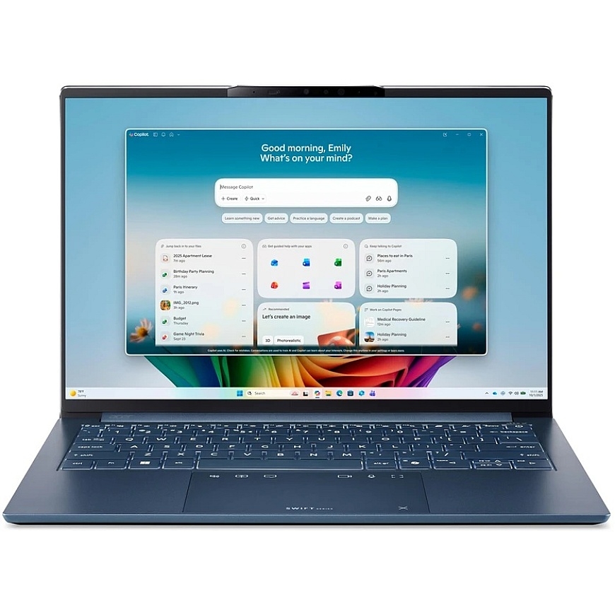 Pārvietojamais dators Acer Consumer Acer Swift Go 14 AI OLED (SFG14-I71-75DR) Copilot+ PC 14,0" WUXGA, OLED, Intel Core Ultra 7-