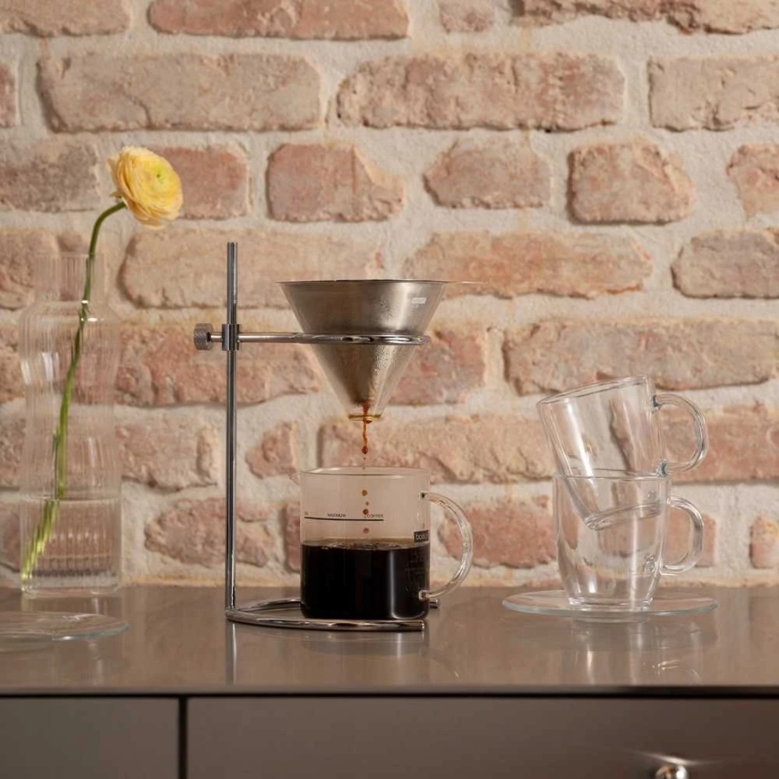 Bodum kahvinkeittimeen, jossa on pysyvä suodatin Pour Over 500 ml kromattu – 4