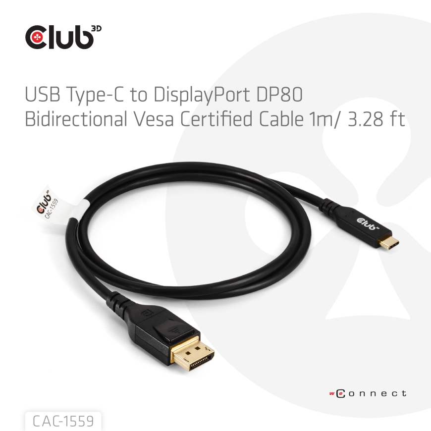 CLUB3D CAC-1559 видео кабель адаптер 1 m USB Type-C DisplayPort Черный – 4