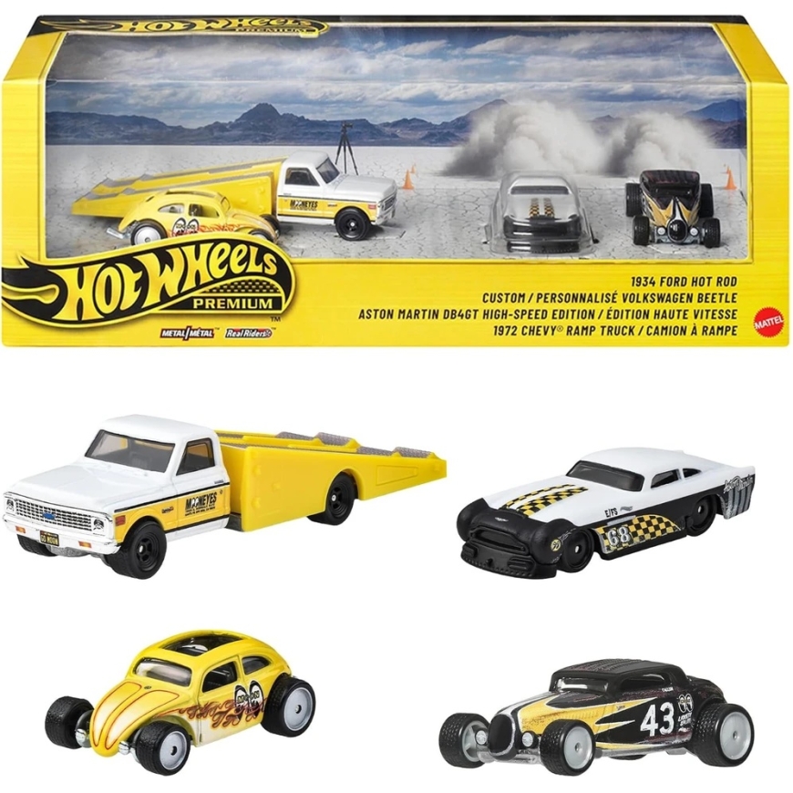 Hot Wheels Premium 4 vehicle set Mooneyes