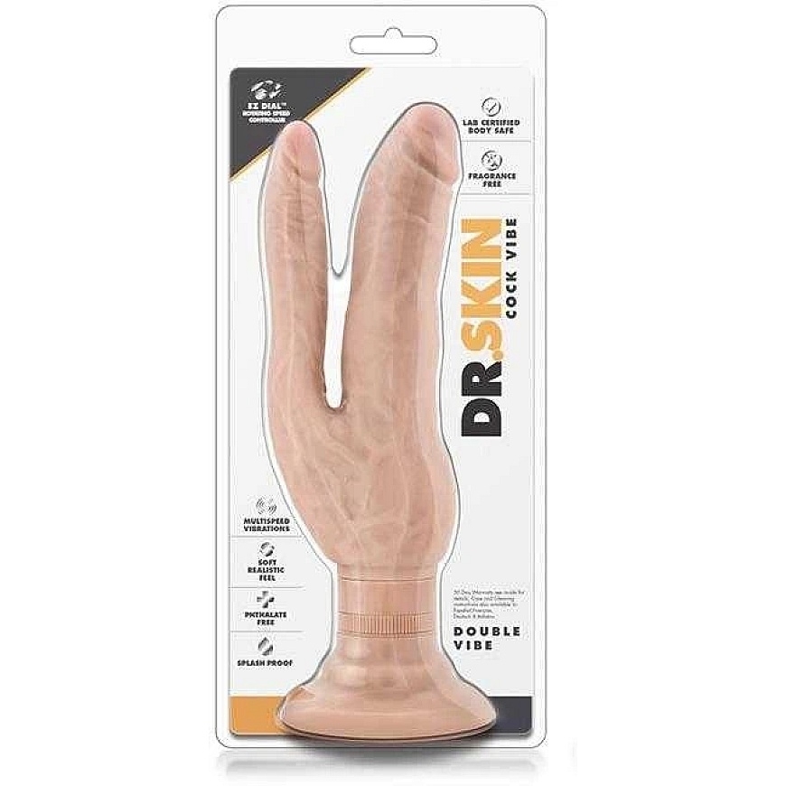Blush DR. SKIN COCK VIBES DOUBLE VIBES БЕЖИНОВЫЙ