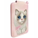 Magнитный чехол-кошелек для телефона со ставнем Nimmy New Big-Eye Cute Pets 2.0 Cat, розовый