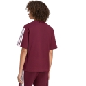 adidas Essentials 3-Stripes Boyfriend Women's T-Shirt Burgundy KF6287 (M)