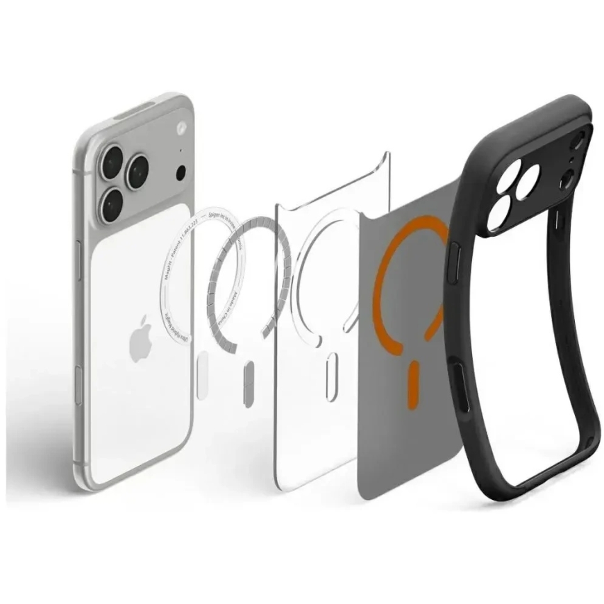 Spigen Ultra Hybrid Mag MagSafe -kotelo iPhone 18 Pro Max / 17 Pro Max, musta-oranssi – 4