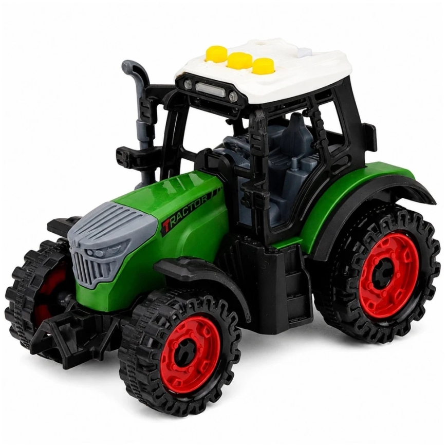 Lean Toys Игрушечный трактор с двухосным прицепом, световые и звуковые эффекты, зеленый, 35 × 9,5 × 8 см – 4