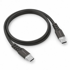 Powerton ENERGY DARK EDITION USB-C kaabel, 100W, 1m, silikoon, must