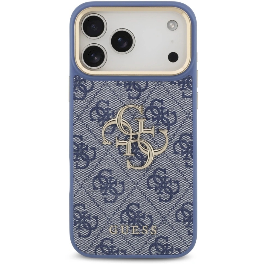 Guess 4G Big 4G Classic Logo Case for iPhone 18 Pro Max / 17 Pro Max – blue and gold – 3