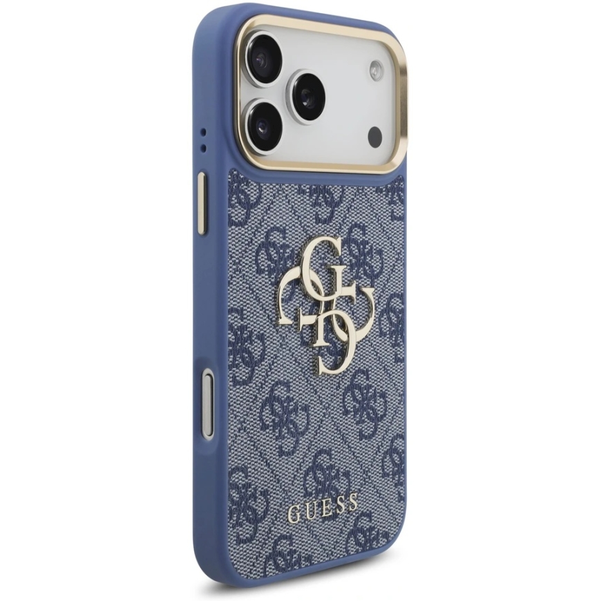 Guess 4G Big 4G Classic Logo Case for iPhone 18 Pro Max / 17 Pro Max – blue and gold – 4