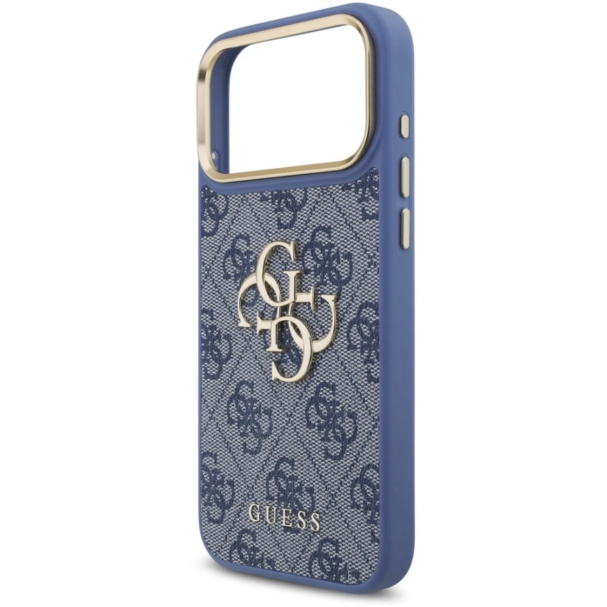 Guess 4G Big 4G Classic Logo maciņš iPhone 18 Pro Max / 17 Pro Max – zils un zelta – 5