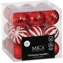 Edelman Decorative Plastic Christmas Tree Balls Safe 27 pcs 6 cm Red White MICA Edelman Decorative Plastic Christmas Tree Balls Safe 27 pcs 6 cm Red White MICA