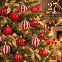 Edelman Decorative Plastic Christmas Tree Balls Safe 27 pcs 6 cm Red White MICA Edelman Decorative Plastic Christmas Tree Balls Safe 27 pcs 6 cm Red White MICA