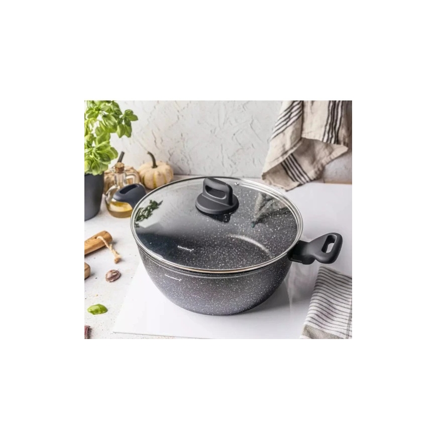 Puodas Puodas, juodas marmuras, 28 cm skersmens, 5,71 l, Klausberg – 2