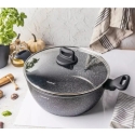 Pot, black marble, 28 cm diameter, 5.71 l, Klausberg Pot, black marble, 28 cm diameter, 5.71 l, Klausberg