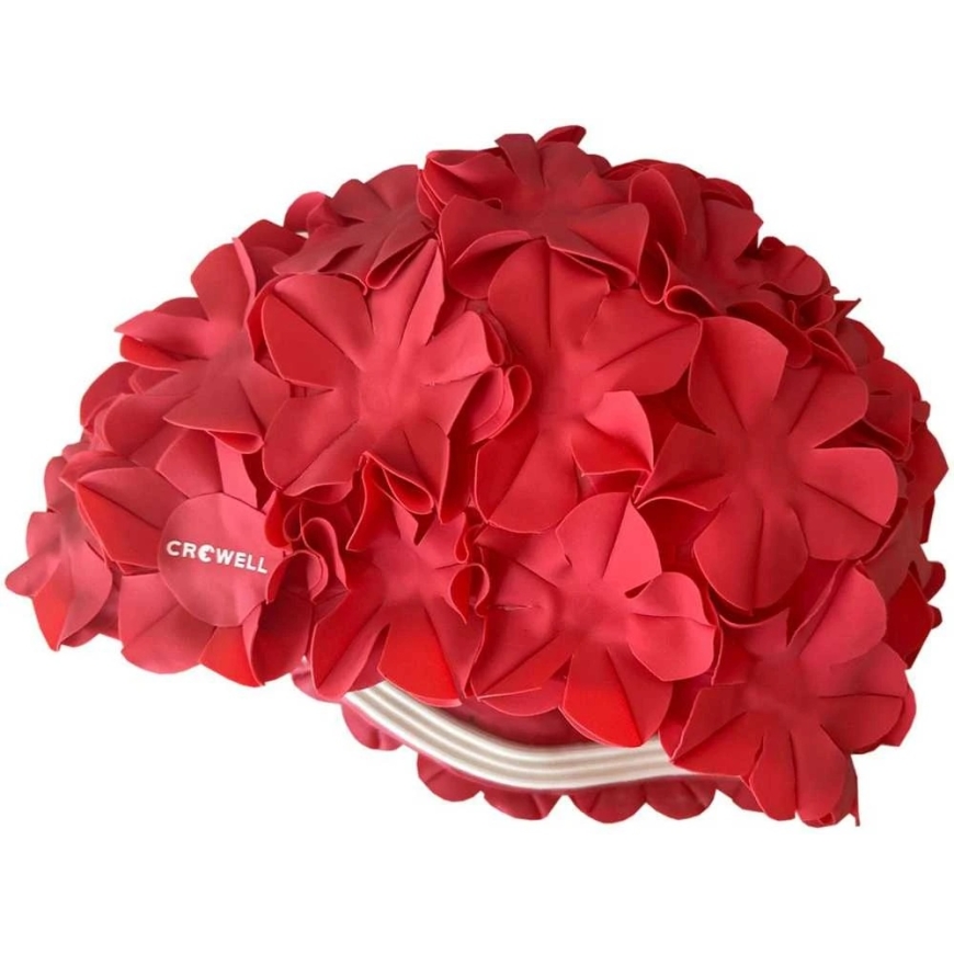 Crowell Flowers Swim Cap Red col.1