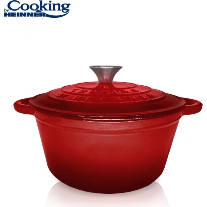 Enamelled cast iron frying pan with lid 22x9.5 cm, 2.9 l, red line, "Cooking by Heinner" – 3