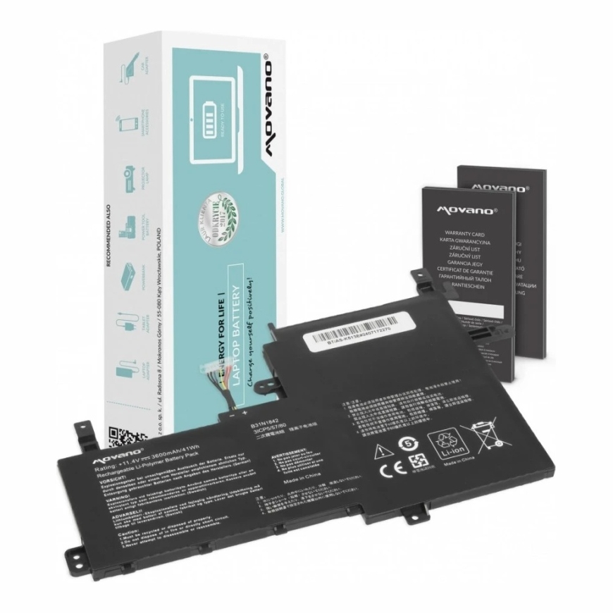 Movano "Asus vivobook k513e m513i s513e v531fa x531f" b31n1842 akumulator - 3600 mAh (41 Wh)