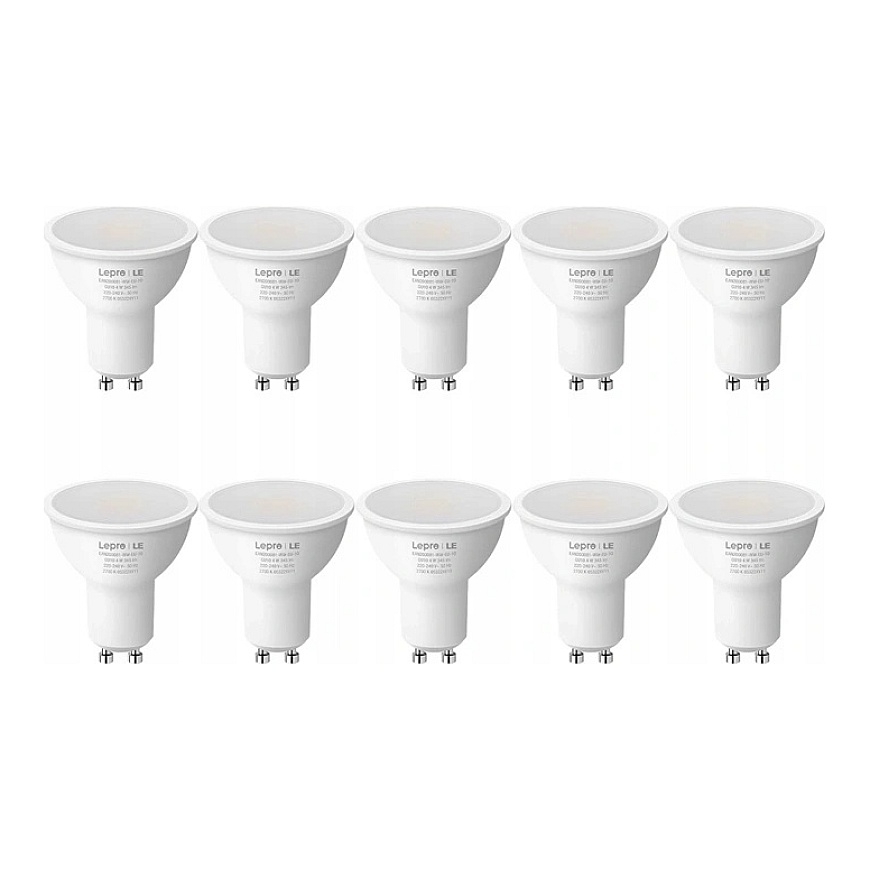 LEPRO 200081-WW-EU-10 GU10 LED Lemputė, 4.5W (50W), 345 lm, 2700K, 100°, 10 vnt.