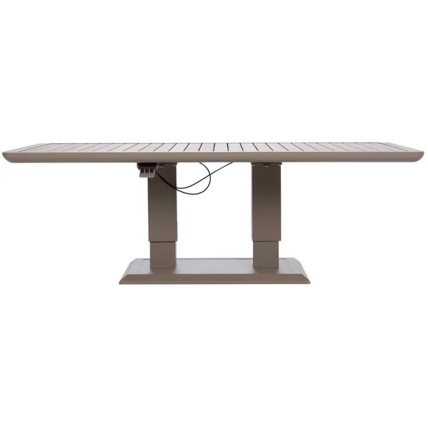 Home4You Stalas „MARENDA“ 150 x 90 x H2–75 cm, pilkai smėlio spalvos – 2