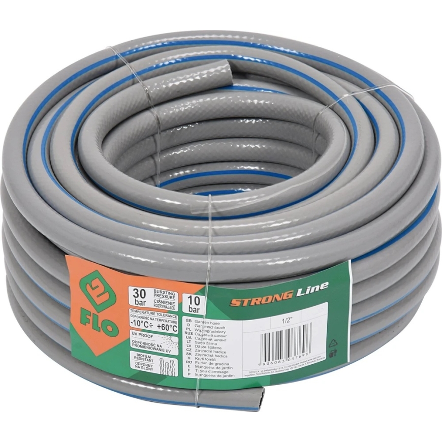 Laistymo žarna pilka STRONG Line, neužsilenkianti (-10 iki+60°C) Flo | d-3/4" 50m – 2