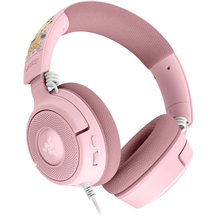 Razer Kraken V4 X Pokémon Edition spēļu austiņas, USB-C, 40 mm - Pikachu/Eevee – 3