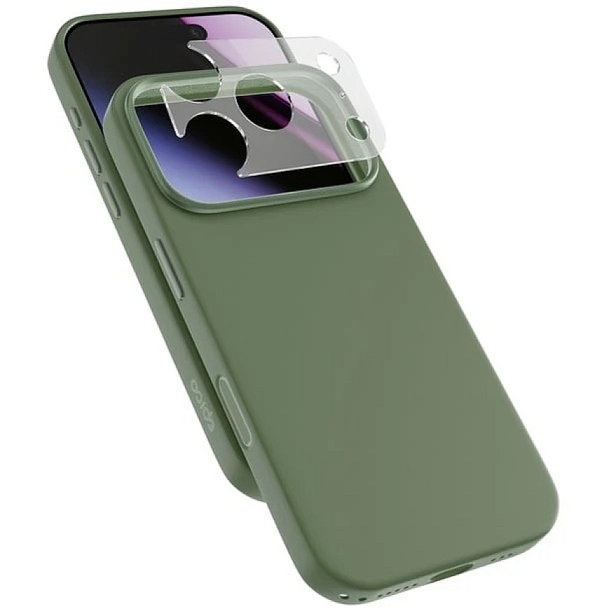 Epico Silicone Pro Mag+ dėklas iPhone 17 Pro/18 Pro, suderinamas su Qi2 ir MagSafe – chaki